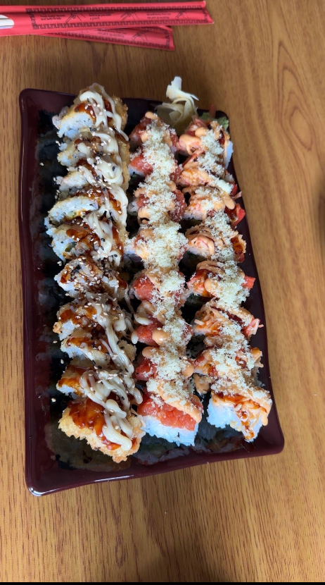 Samurai sushi rolls served on a plate